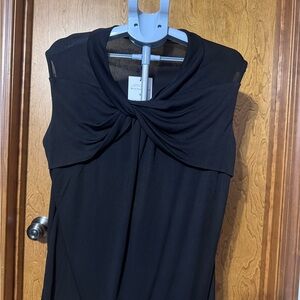 MM Lafleur Black Sheer Overlay Top